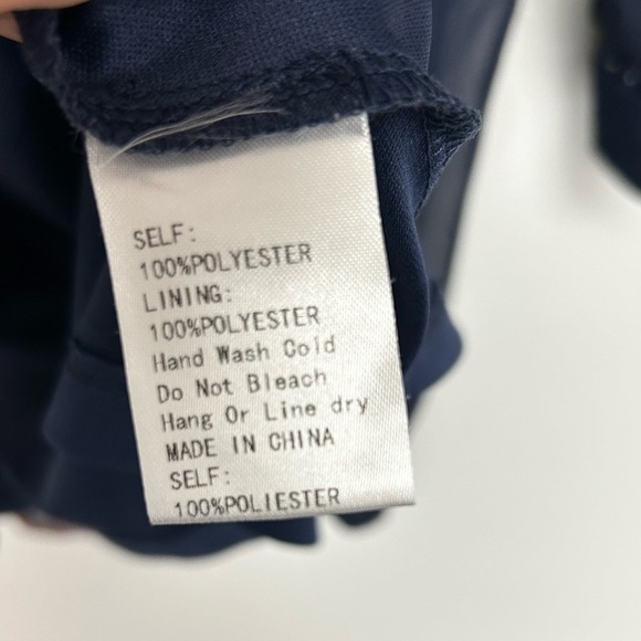 Windsor Navy Blue Floral Chiffon Long Sleeve Skater Flowy Dress M Medium - Picture 9 of 12